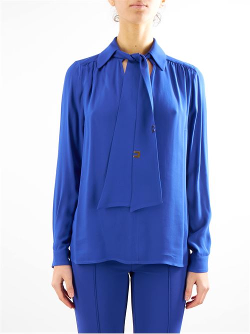 Camicia in georgette di viscosa con foulard lettering Elisabetta Franchi ELISABETTA FRANCHI | Camicia | CA02341E2828